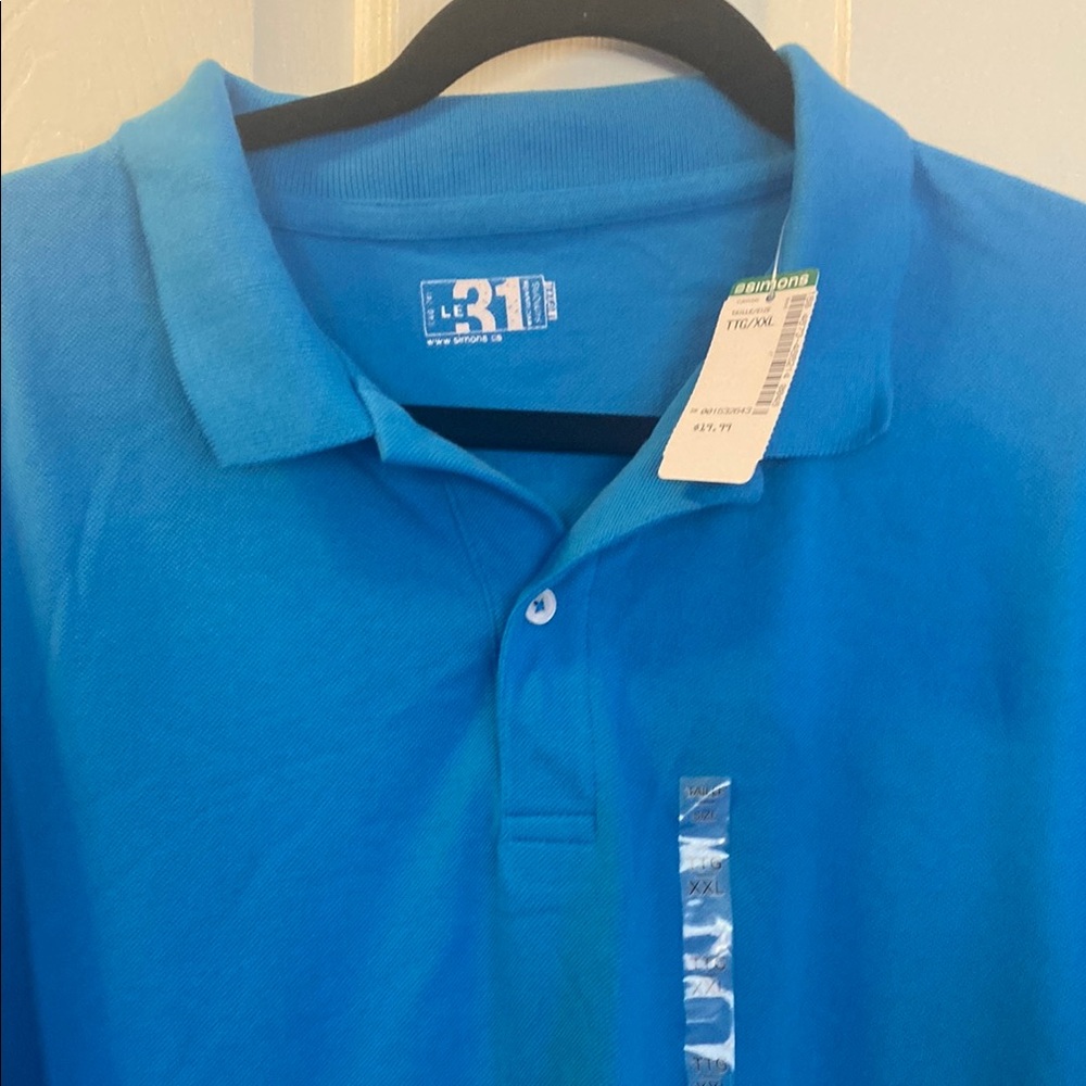Simons Blue Polo Shirt Classic Style NWT